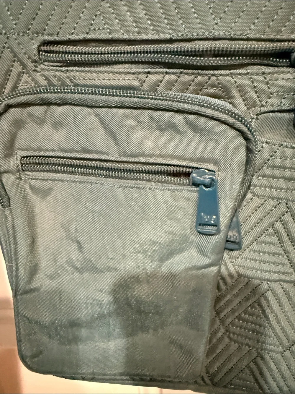 Lug Monorail Peacock Blue-Green Quilted Crossbody
